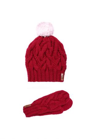 Комплект: шапка, варежки SAVA MARI. Цвет: красный