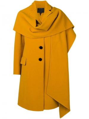 Пальто с шарфом Marc Jacobs. Цвет: желтый