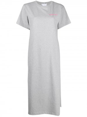 Платье-футболка с логотипом Helmut Lang. Цвет: серый