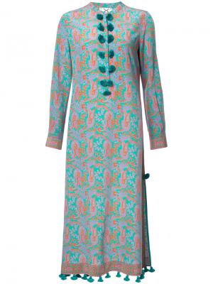Платье-туника миди с принтом пейсли Paolina Figue. Цвет: разноцветный