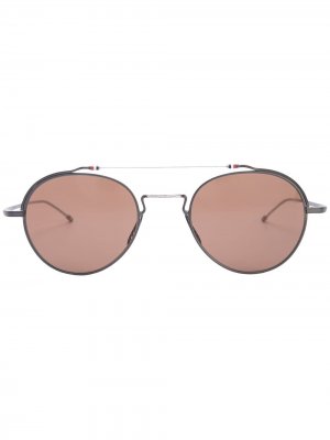 Солнцезащитные очки-авиаторы Thom Browne Eyewear. Цвет: черный iron