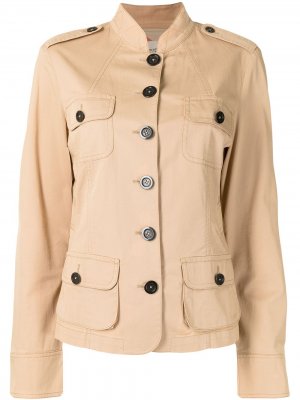 Куртка в стиле милитари с воротником-стойкой Burberry Pre-Owned. Цвет: коричневый