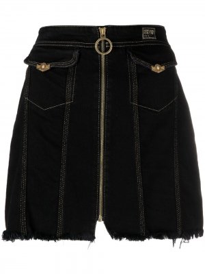 Джинсовая юбка на молнии Versace Jeans Couture. Цвет: черный
