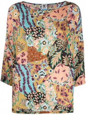 Блузка с рукавами три четверти и цветочным принтом M Missoni. Цвет: нейтральные цвета