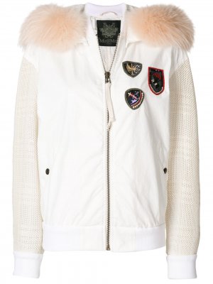 Куртка-бомбер с контрастными рукавами Mr & Mrs Italy. Цвет: белый