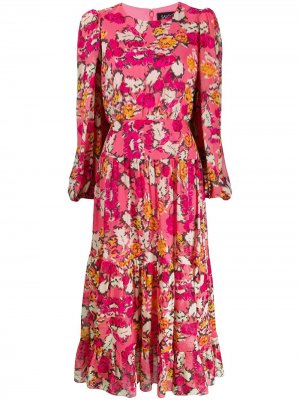 Платье макси с цветочным принтом Saloni. Цвет: розовый