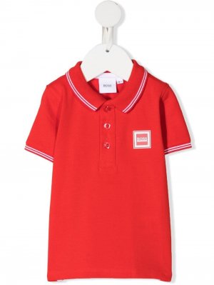 Рубашка поло с короткими рукавами и логотипом BOSS Kidswear. Цвет: красный