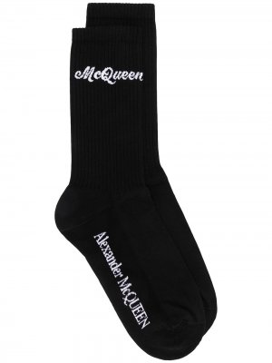 Носки с логотипом Alexander McQueen. Цвет: черный
