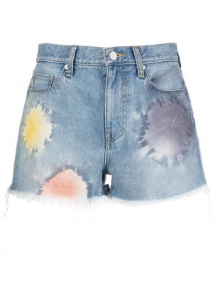 Джинсовые шорты Shibori Bloom с завышенной талией John Elliott. Цвет: синий
