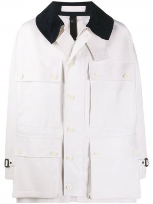 Пальто с контрастным воротником Mackintosh. Цвет: белый