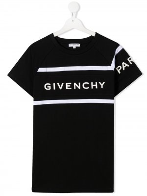 Футболка с короткими рукавами и логотипом Givenchy Kids. Цвет: черный