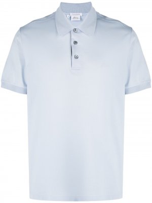 Рубашка поло с вышитым логотипом Brioni. Цвет: синий