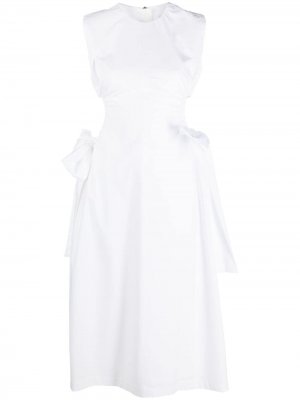 Платье миди с бантами MSGM. Цвет: белый
