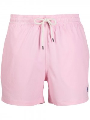 Плавки-шорты с кулиской и логотипом Polo Ralph Lauren. Цвет: розовый