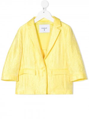 Пиджак с жатым эффектом Dondup Kids. Цвет: желтый