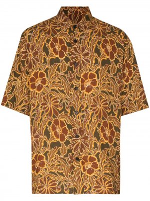 Рубашка Alain с цветочным принтом Nanushka. Цвет: коричневый