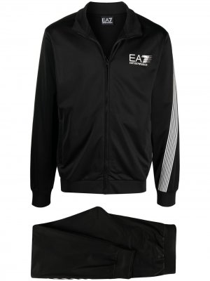 Спортивная куртка на молнии с логотипом Ea7 Emporio Armani. Цвет: черный