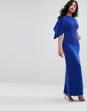 Структурированное платье на одно плечо AQ/AQ AQ. Цвет: синий