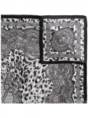 Платок с леопардовым принтом Moschino. Цвет: черный