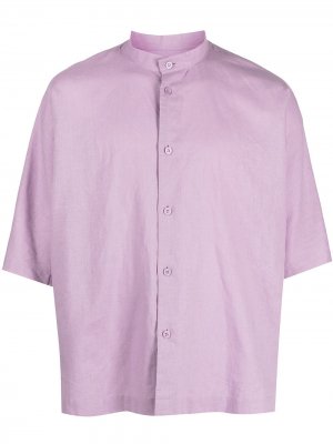 Рубашка с воротником-стойкой Homme Plissé Issey Miyake. Цвет: фиолетовый