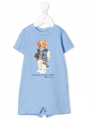 Ромпер Polo Bear с логотипом Ralph Lauren Kids. Цвет: синий