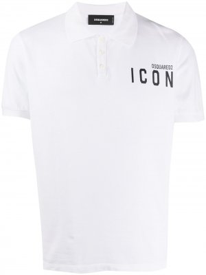 Рубашка-поло с логотипом Icon Dsquared2. Цвет: белый