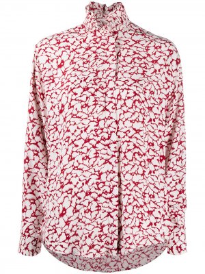 Рубашка с абстрактным леопардовым принтом Isabel Marant Étoile. Цвет: красный