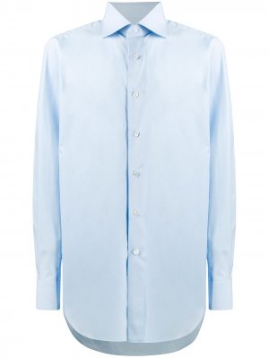 Рубашка со срезанным воротником Brioni. Цвет: синий