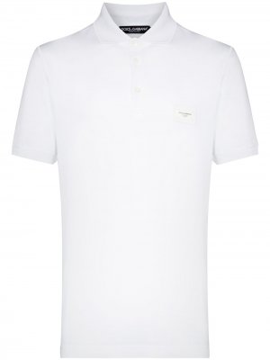 Рубашка поло с логотипом Dolce & Gabbana. Цвет: белый