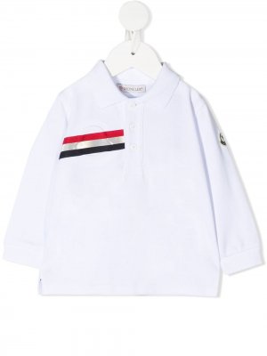 Рубашка поло с логотипом Moncler Enfant. Цвет: белый