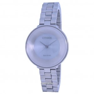 Женские часы  Eco-Drive EM0600-87A из нержавеющей стали с серебряным циферблатом Citizen