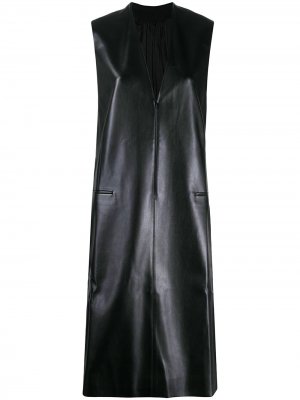 Платье миди с V-образным вырезом Peter Do. Цвет: черный