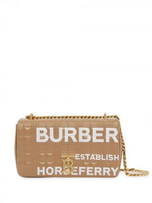 Маленькая стеганая сумка Lola с принтом Horseferry Burberry. Цвет: camel/белый