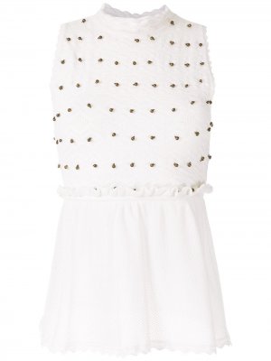 Декорированная трикотажная блузка Nk. Цвет: белый