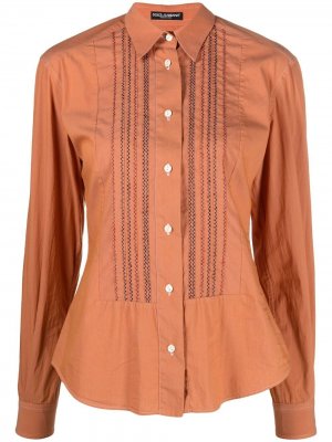 Рубашка 2000-х годов с контрастной строчкой Dolce & Gabbana Pre-Owned. Цвет: оранжевый