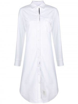 Платье-рубашка на пуговицах Thom Browne. Цвет: белый