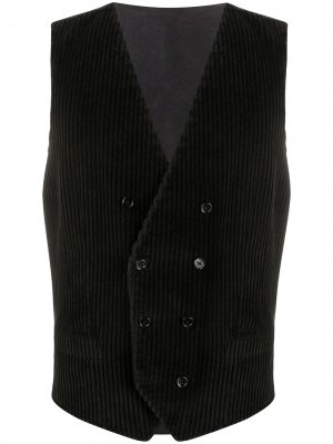Двубортный вельветовый жилет Dolce & Gabbana. Цвет: черный