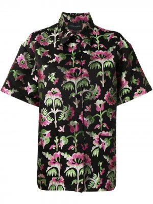 Рубашка Juniper с цветочным принтом Cynthia Rowley. Цвет: черный