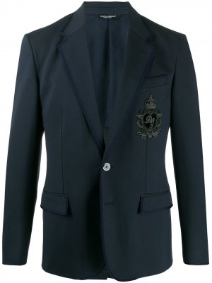 Пиджак с нашивкой-логотипом DG Dolce & Gabbana. Цвет: синий