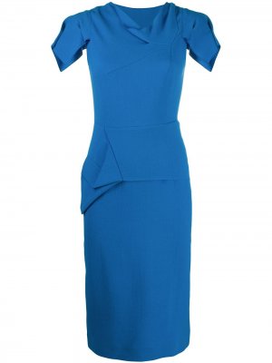 Приталенное платье Roland Mouret. Цвет: синий