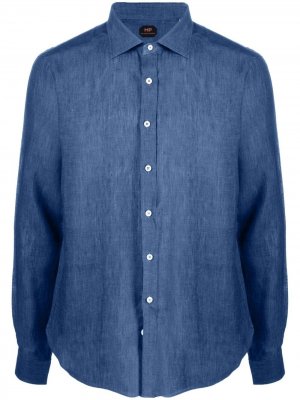 Рубашка с косым воротником и закругленным подолом MP Massimo Piombo. Цвет: синий