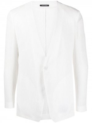 Пиджак без воротника Emporio Armani. Цвет: белый