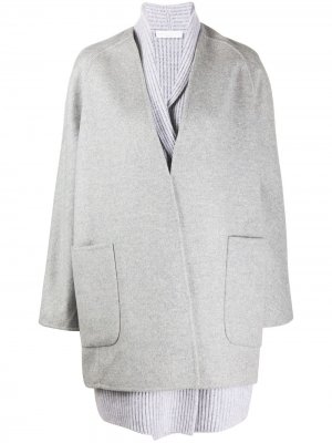Кашемировое пальто-кардиган с драпировкой Fabiana Filippi. Цвет: серый