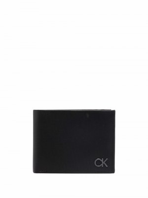 Бумажник с логотипом Calvin Klein. Цвет: черный