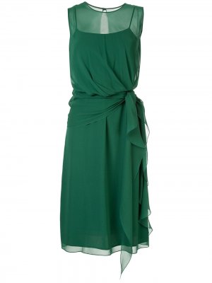 Полупрозрачное многослойное платье Max Mara. Цвет: зеленый