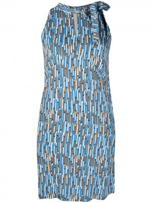 Платье мини с геометричным узором Aspesi. Цвет: синий