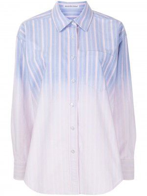 Полосатая рубашка с эффектом омбре alexanderwang.t. Цвет: синий