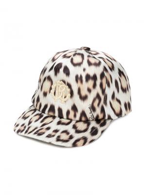 Леопардовая кепка Roberto Cavalli Junior. Цвет: коричневый