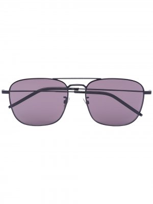 Солнцезащитные очки-авиаторы с затемненными линзами Saint Laurent Eyewear. Цвет: черный