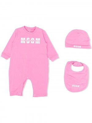 Комплект для новорожденного с логотипом MSGM Kids. Цвет: розовый